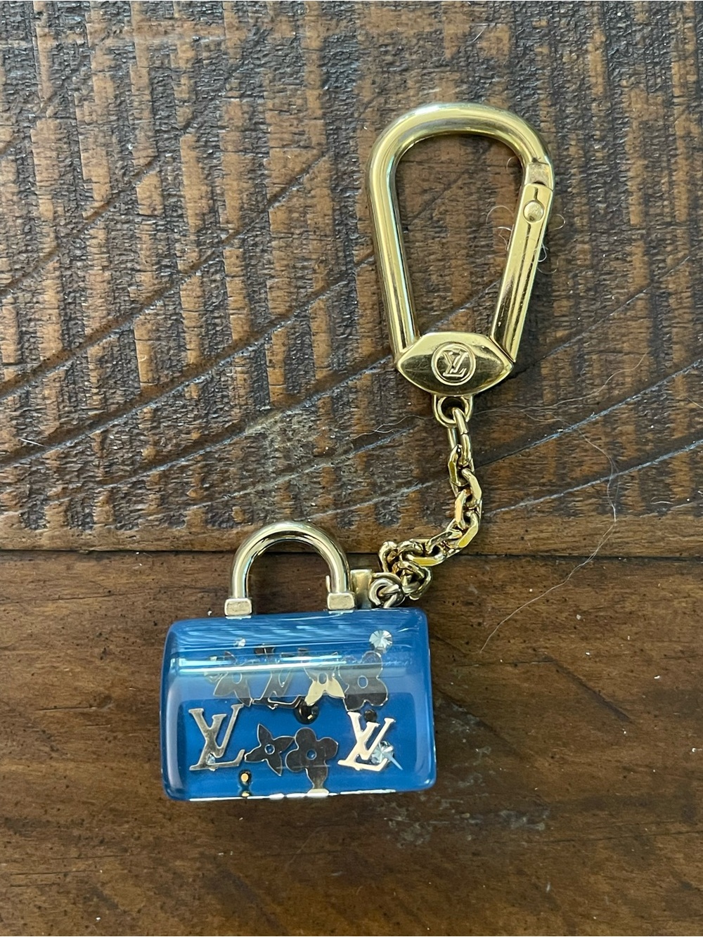 Louis Vuitton Blue Inclusion Resin Speedy Bag Charm